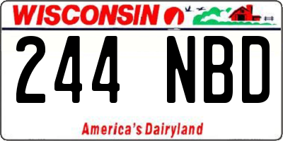 WI license plate 244NBD