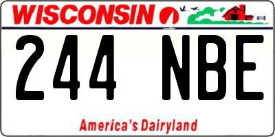 WI license plate 244NBE