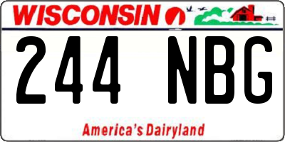 WI license plate 244NBG