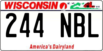 WI license plate 244NBL