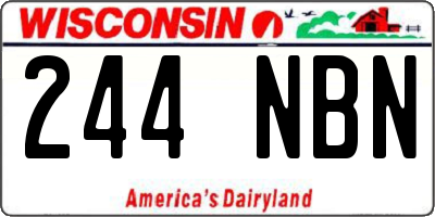 WI license plate 244NBN