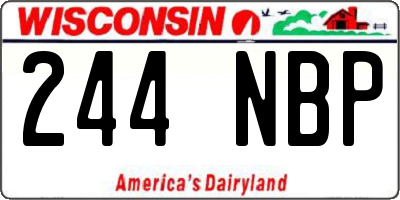 WI license plate 244NBP