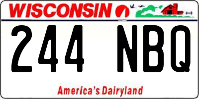 WI license plate 244NBQ