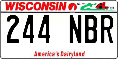WI license plate 244NBR