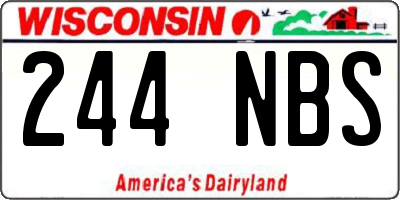 WI license plate 244NBS