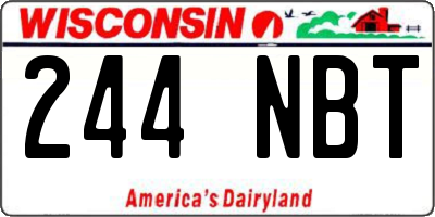 WI license plate 244NBT