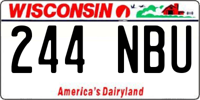 WI license plate 244NBU