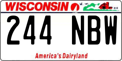 WI license plate 244NBW
