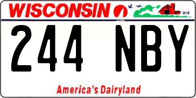 WI license plate 244NBY