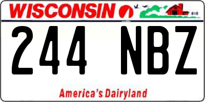 WI license plate 244NBZ