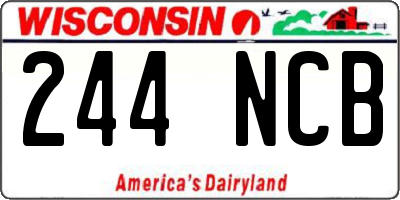 WI license plate 244NCB