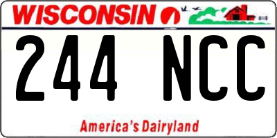 WI license plate 244NCC