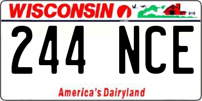 WI license plate 244NCE