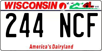 WI license plate 244NCF