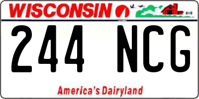WI license plate 244NCG