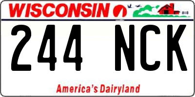 WI license plate 244NCK
