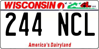 WI license plate 244NCL