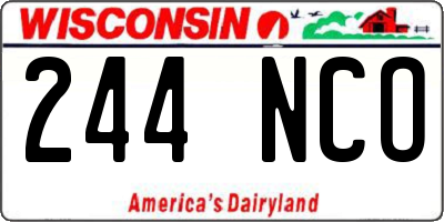 WI license plate 244NCO