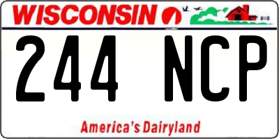 WI license plate 244NCP