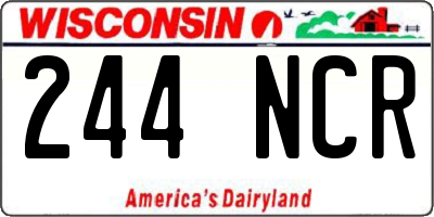 WI license plate 244NCR