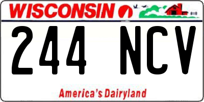 WI license plate 244NCV