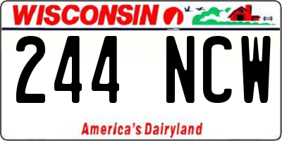 WI license plate 244NCW
