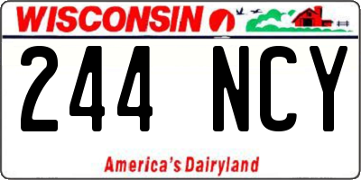 WI license plate 244NCY