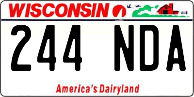 WI license plate 244NDA