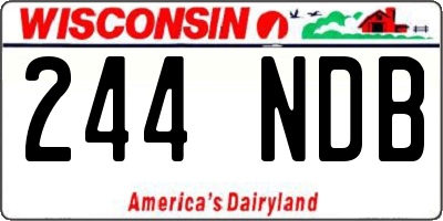 WI license plate 244NDB
