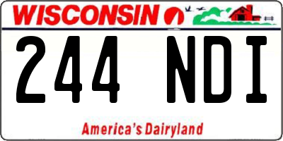 WI license plate 244NDI