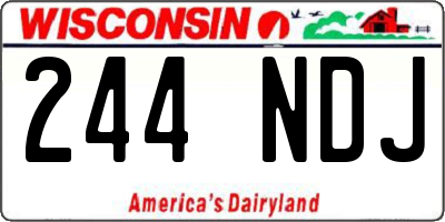 WI license plate 244NDJ