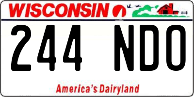WI license plate 244NDO