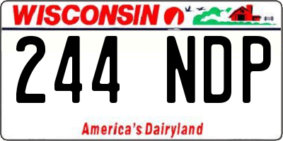 WI license plate 244NDP