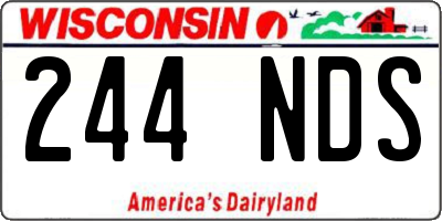 WI license plate 244NDS