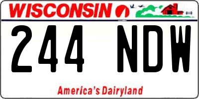 WI license plate 244NDW