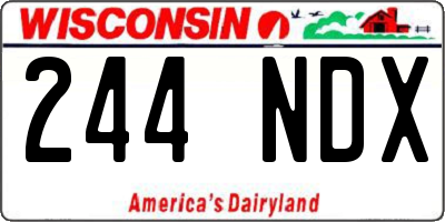 WI license plate 244NDX