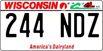 WI license plate 244NDZ