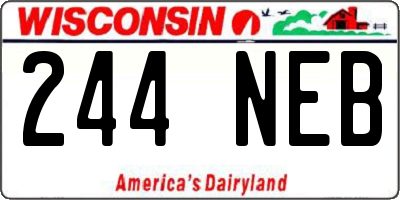 WI license plate 244NEB
