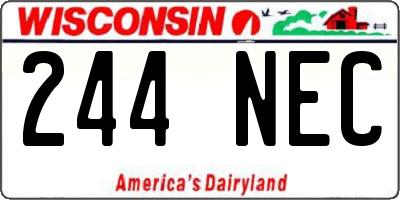 WI license plate 244NEC