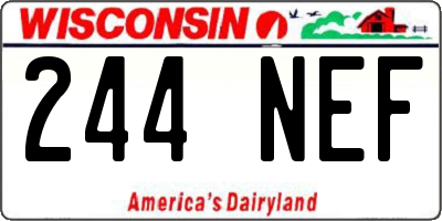 WI license plate 244NEF