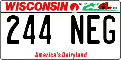WI license plate 244NEG