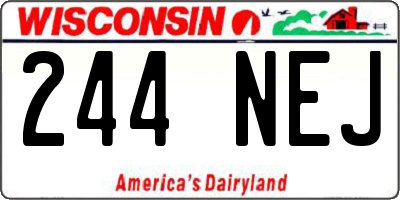 WI license plate 244NEJ