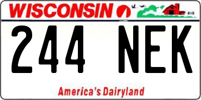 WI license plate 244NEK