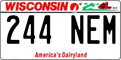 WI license plate 244NEM