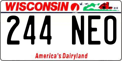 WI license plate 244NEO