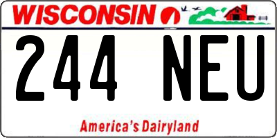 WI license plate 244NEU