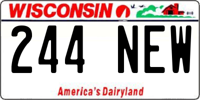 WI license plate 244NEW