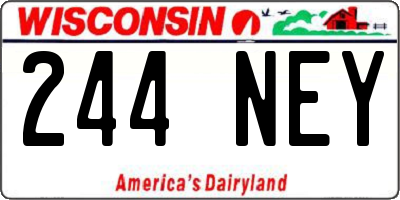 WI license plate 244NEY