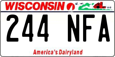 WI license plate 244NFA