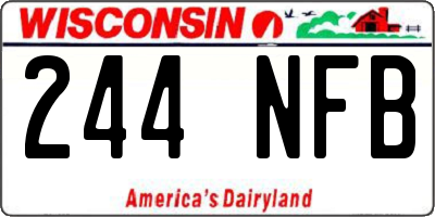 WI license plate 244NFB